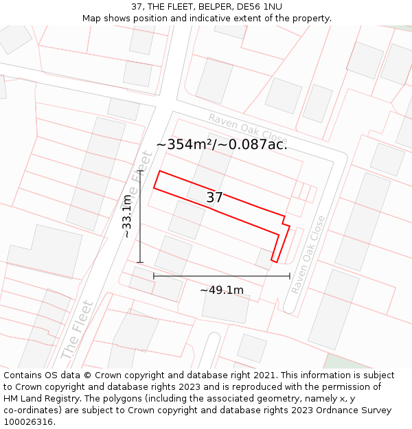 37, THE FLEET, BELPER, DE56 1NU: Plot and title map