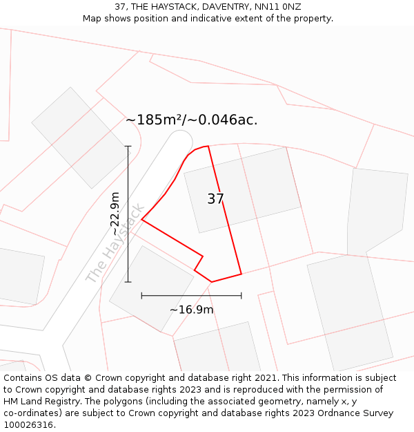 37, THE HAYSTACK, DAVENTRY, NN11 0NZ: Plot and title map