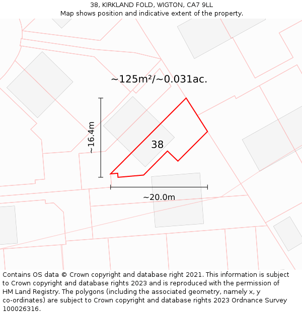38, KIRKLAND FOLD, WIGTON, CA7 9LL: Plot and title map