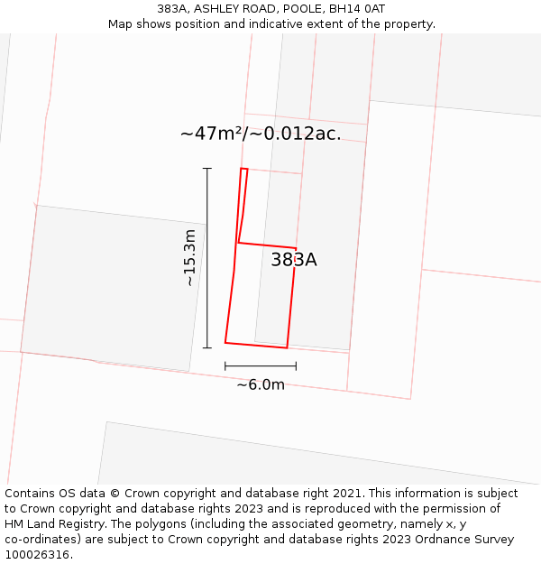 383A, ASHLEY ROAD, POOLE, BH14 0AT: Plot and title map