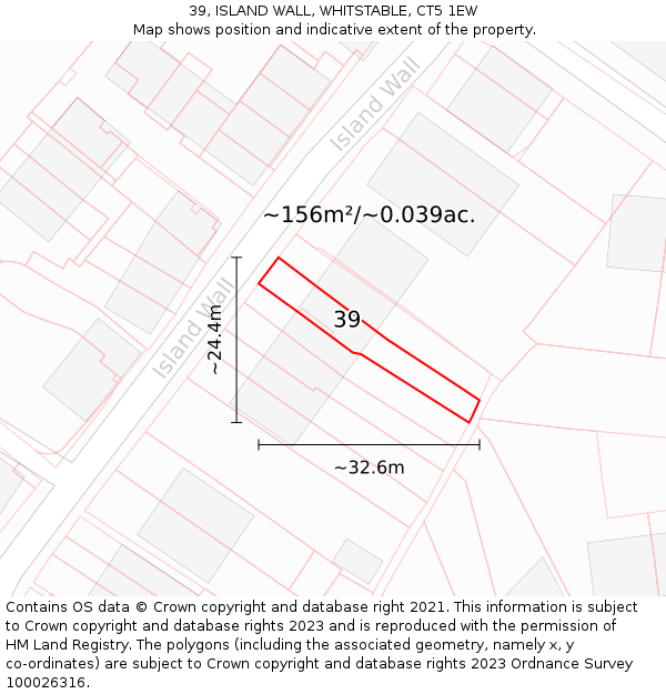 39, ISLAND WALL, WHITSTABLE, CT5 1EW: Plot and title map