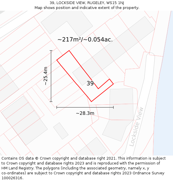 39, LOCKSIDE VIEW, RUGELEY, WS15 1NJ: Plot and title map