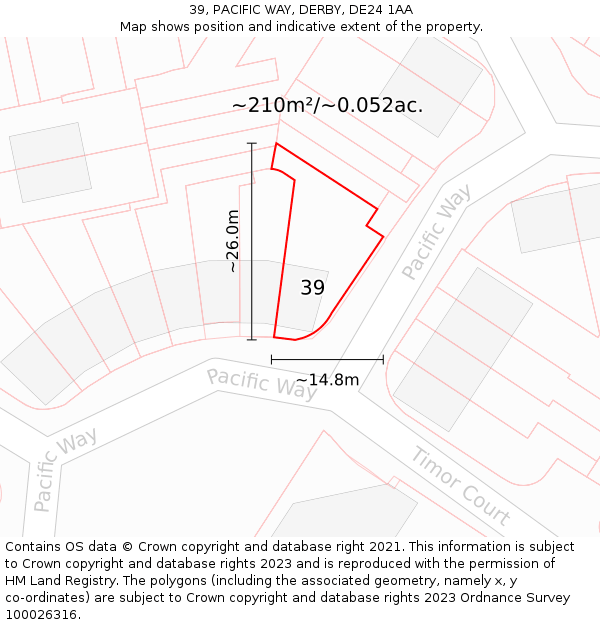 39, PACIFIC WAY, DERBY, DE24 1AA: Plot and title map