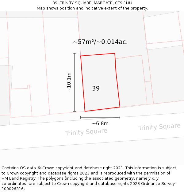 39, TRINITY SQUARE, MARGATE, CT9 1HU: Plot and title map
