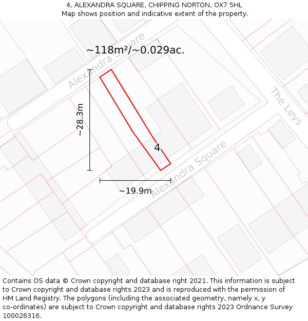 4, ALEXANDRA SQUARE, CHIPPING NORTON, OX7 5HL: Plot and title map