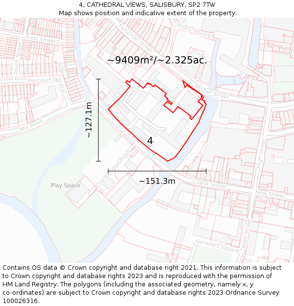 4, CATHEDRAL VIEWS, SALISBURY, SP2 7TW: Plot and title map