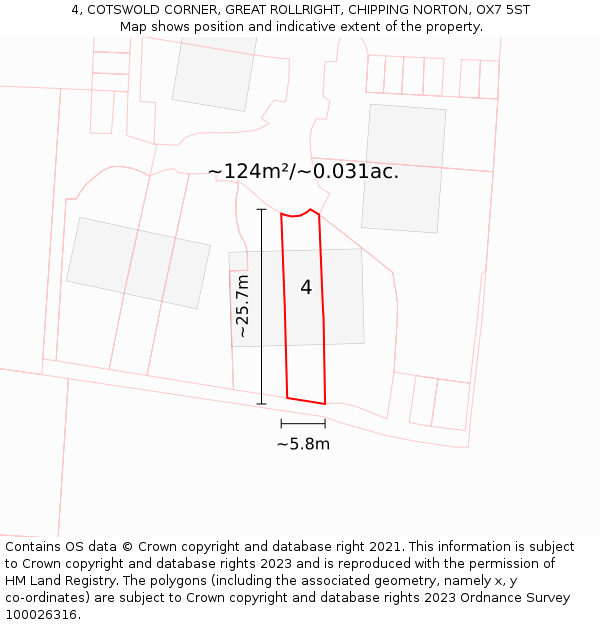 4, COTSWOLD CORNER, GREAT ROLLRIGHT, CHIPPING NORTON, OX7 5ST: Plot and title map