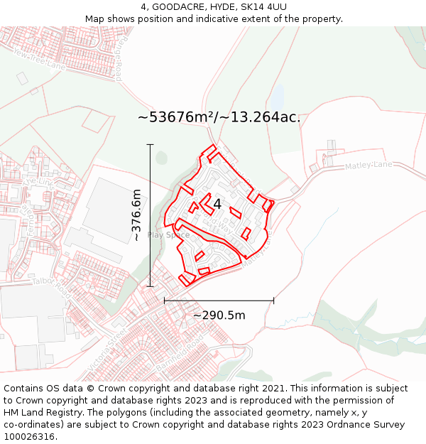 4, GOODACRE, HYDE, SK14 4UU: Plot and title map