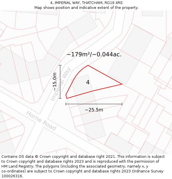4, IMPERIAL WAY, THATCHAM, RG19 4RS: Plot and title map