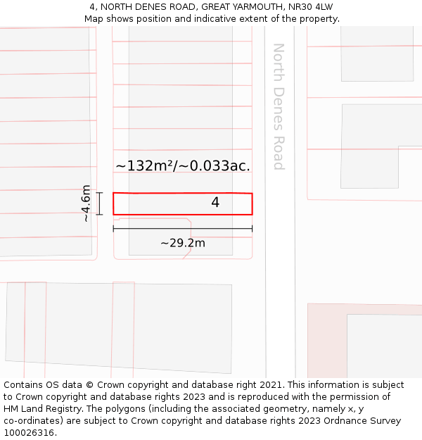 4, NORTH DENES ROAD, GREAT YARMOUTH, NR30 4LW: Plot and title map
