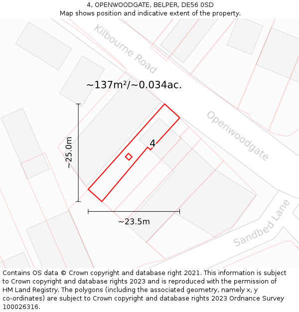 4, OPENWOODGATE, BELPER, DE56 0SD: Plot and title map