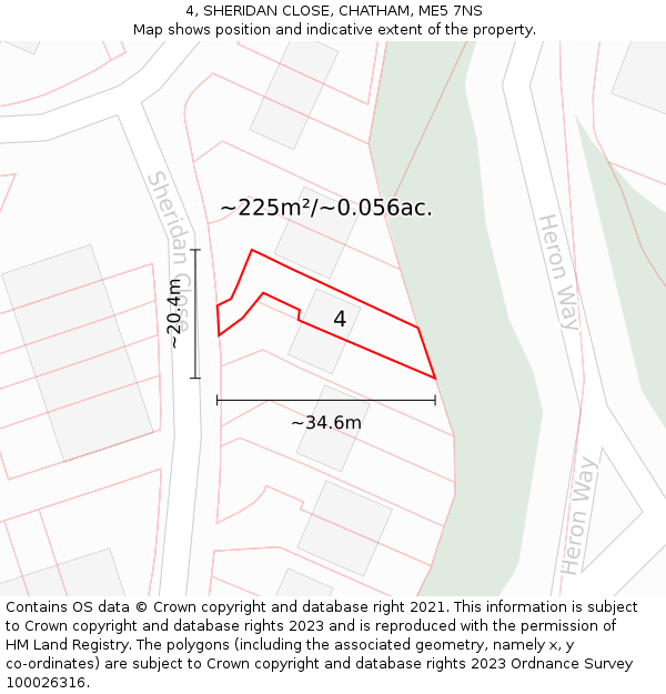 4, SHERIDAN CLOSE, CHATHAM, ME5 7NS: Plot and title map