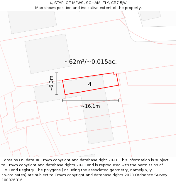 4, STAPLOE MEWS, SOHAM, ELY, CB7 5JW: Plot and title map