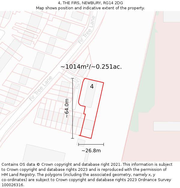 4, THE FIRS, NEWBURY, RG14 2DG: Plot and title map