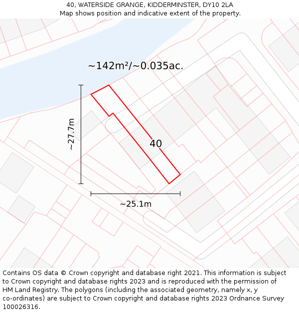 40, WATERSIDE GRANGE, KIDDERMINSTER, DY10 2LA: Plot and title map