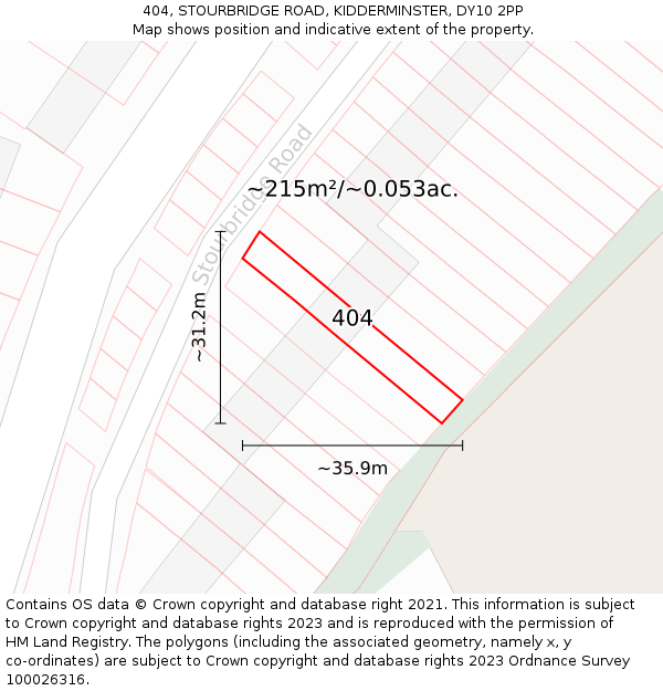 404, STOURBRIDGE ROAD, KIDDERMINSTER, DY10 2PP: Plot and title map