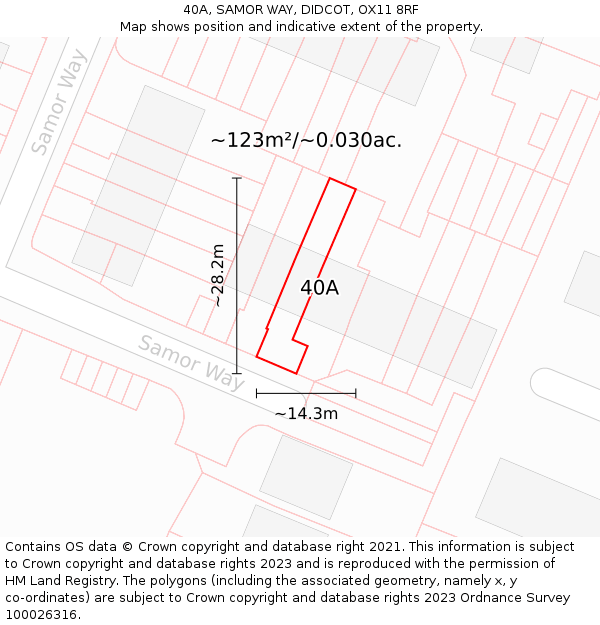 40A, SAMOR WAY, DIDCOT, OX11 8RF: Plot and title map