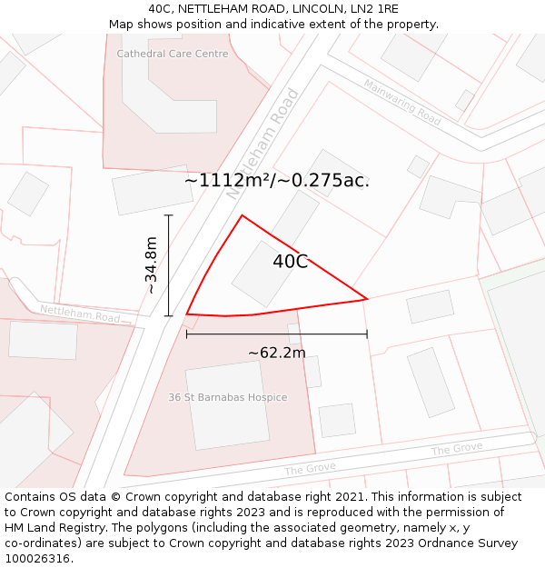 40C, NETTLEHAM ROAD, LINCOLN, LN2 1RE: Plot and title map