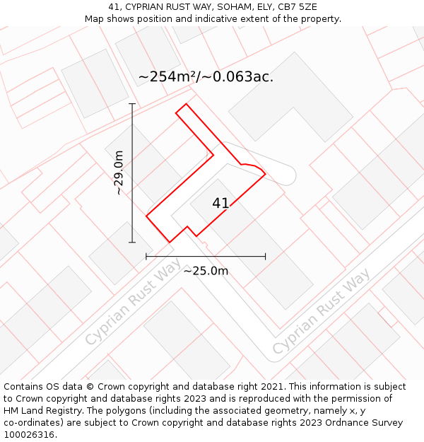41, CYPRIAN RUST WAY, SOHAM, ELY, CB7 5ZE: Plot and title map