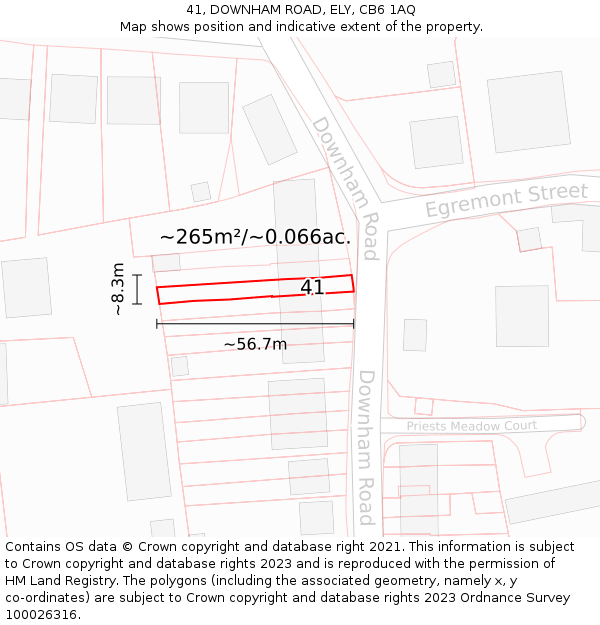 41, DOWNHAM ROAD, ELY, CB6 1AQ: Plot and title map
