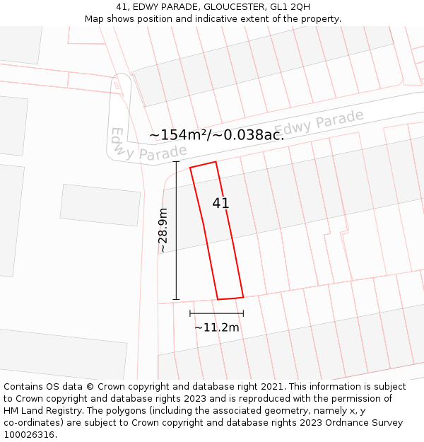 41, EDWY PARADE, GLOUCESTER, GL1 2QH: Plot and title map