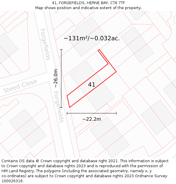 41, FORGEFIELDS, HERNE BAY, CT6 7TF: Plot and title map