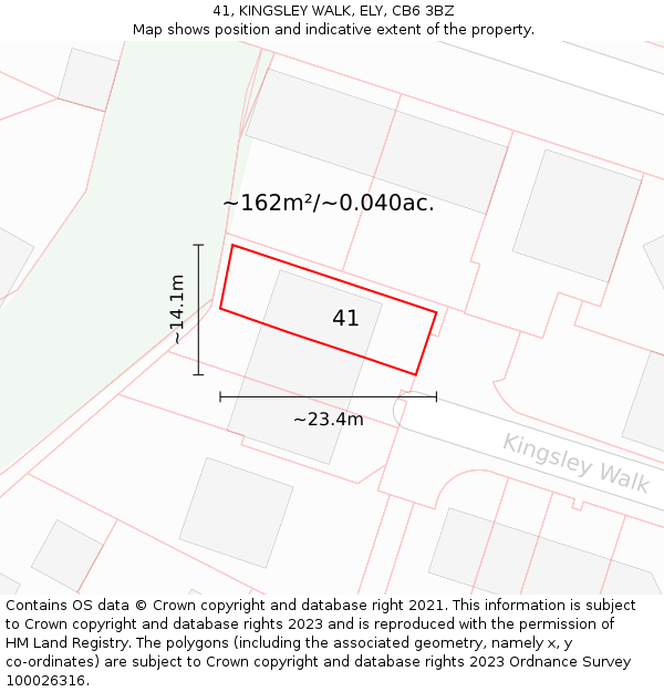 41, KINGSLEY WALK, ELY, CB6 3BZ: Plot and title map