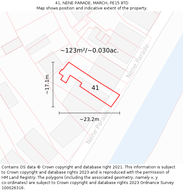 41, NENE PARADE, MARCH, PE15 8TD: Plot and title map