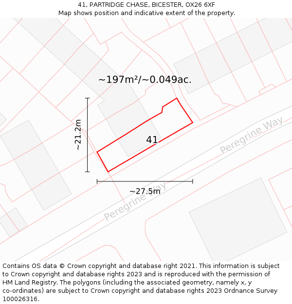 41, PARTRIDGE CHASE, BICESTER, OX26 6XF: Plot and title map