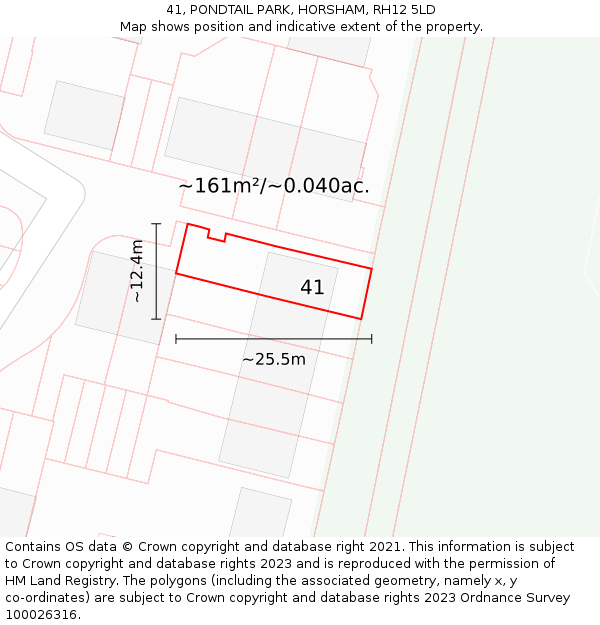 41, PONDTAIL PARK, HORSHAM, RH12 5LD: Plot and title map