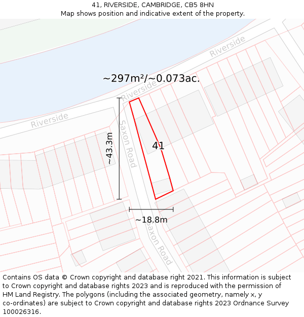 41, RIVERSIDE, CAMBRIDGE, CB5 8HN: Plot and title map