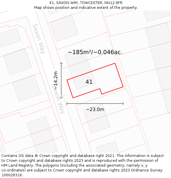 41, SAXON WAY, TOWCESTER, NN12 6FR: Plot and title map