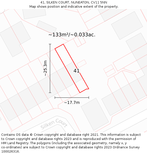 41, SILKEN COURT, NUNEATON, CV11 5NN: Plot and title map
