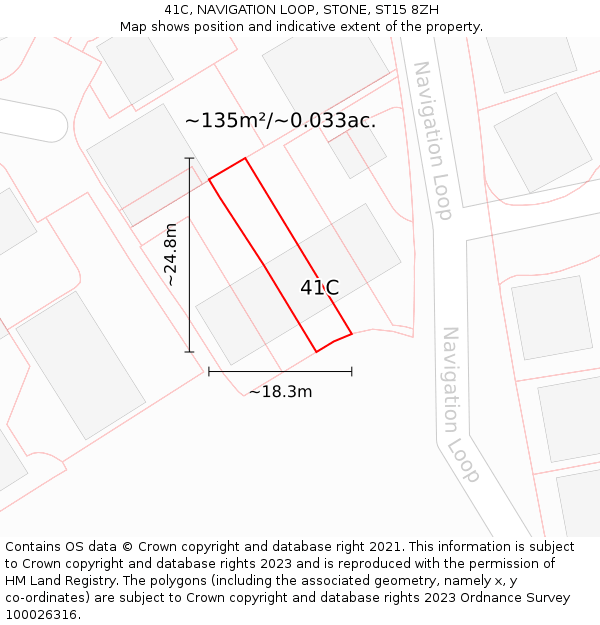 41C, NAVIGATION LOOP, STONE, ST15 8ZH: Plot and title map