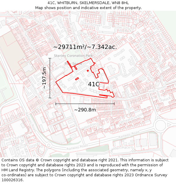 41C, WHITBURN, SKELMERSDALE, WN8 8HL: Plot and title map