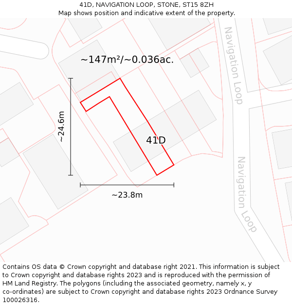41D, NAVIGATION LOOP, STONE, ST15 8ZH: Plot and title map