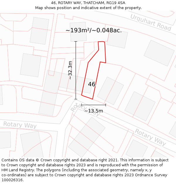 46, ROTARY WAY, THATCHAM, RG19 4SA: Plot and title map