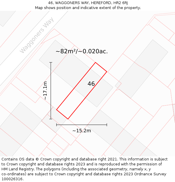 46, WAGGONERS WAY, HEREFORD, HR2 6RJ: Plot and title map