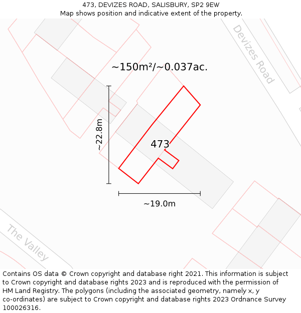 473, DEVIZES ROAD, SALISBURY, SP2 9EW: Plot and title map