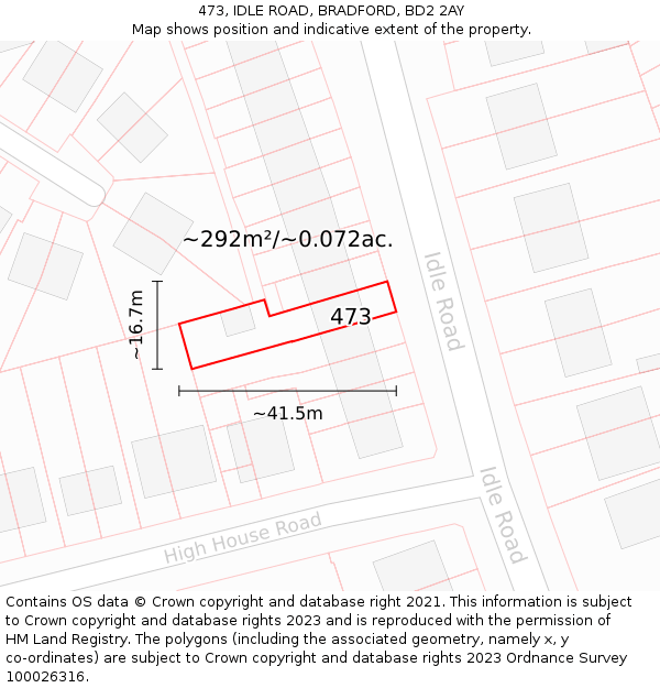 473, IDLE ROAD, BRADFORD, BD2 2AY: Plot and title map