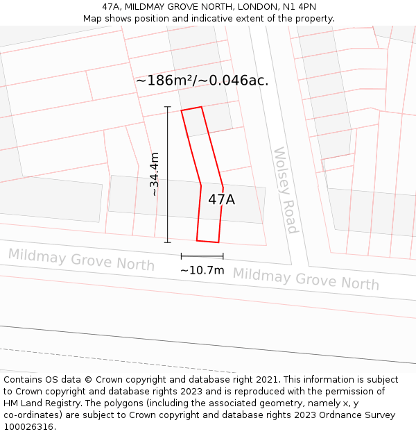 47A, MILDMAY GROVE NORTH, LONDON, N1 4PN: Plot and title map