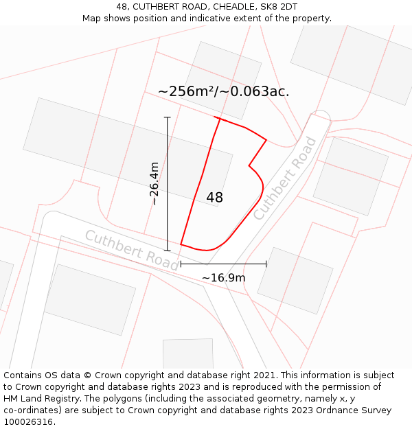 48, CUTHBERT ROAD, CHEADLE, SK8 2DT: Plot and title map