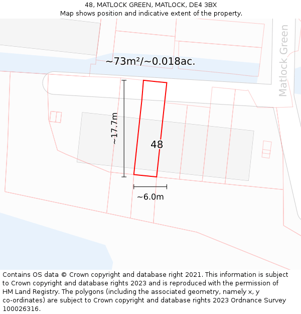 48, MATLOCK GREEN, MATLOCK, DE4 3BX: Plot and title map