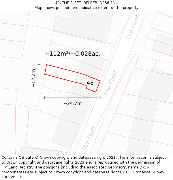 48, THE FLEET, BELPER, DE56 1NU: Plot and title map