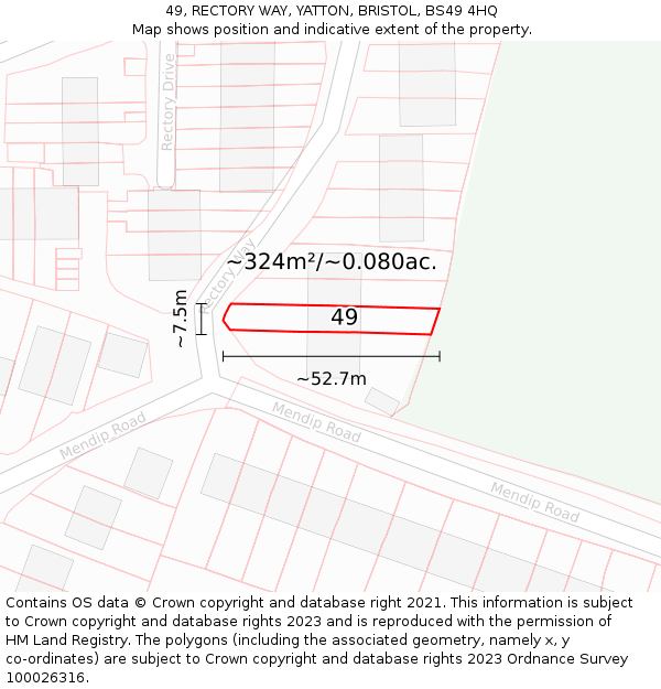 49, RECTORY WAY, YATTON, BRISTOL, BS49 4HQ: Plot and title map