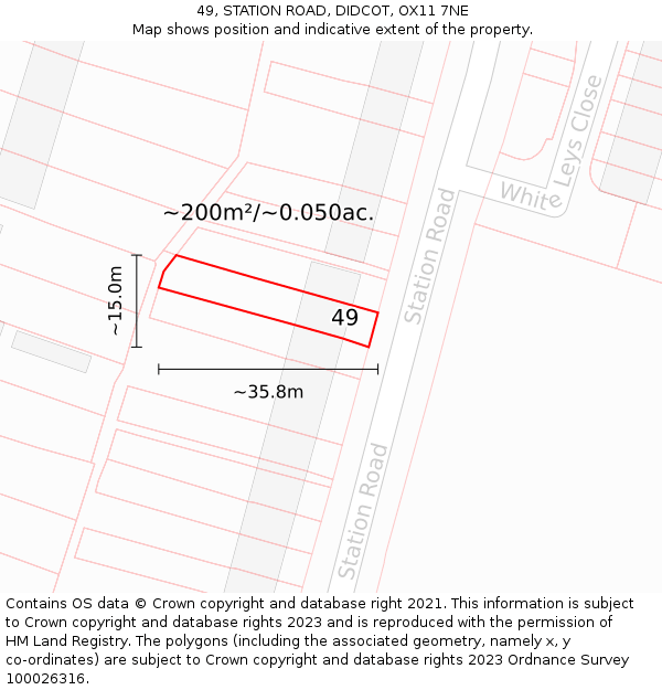 49, STATION ROAD, DIDCOT, OX11 7NE: Plot and title map