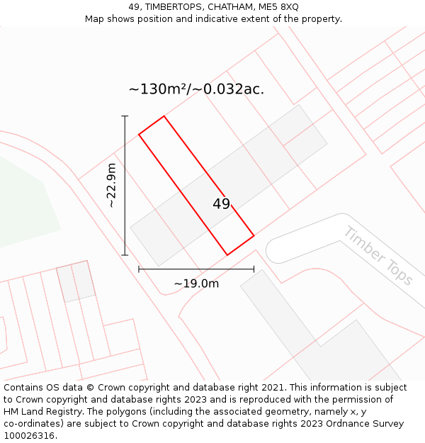 49, TIMBERTOPS, CHATHAM, ME5 8XQ: Plot and title map