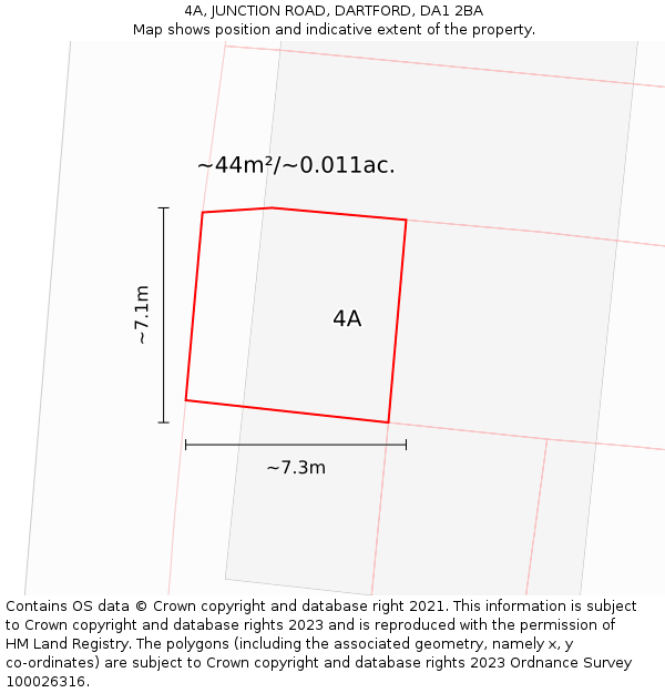 4A, JUNCTION ROAD, DARTFORD, DA1 2BA: Plot and title map