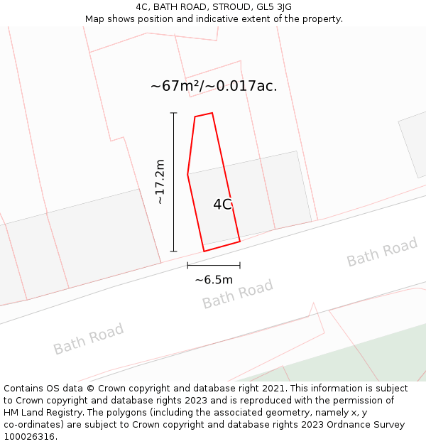 4C, BATH ROAD, STROUD, GL5 3JG: Plot and title map