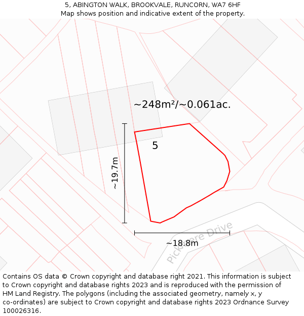 5, ABINGTON WALK, BROOKVALE, RUNCORN, WA7 6HF: Plot and title map